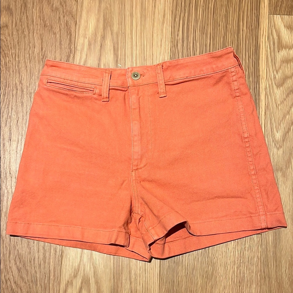 Madewell Coral High-Waisted Jean Shorts